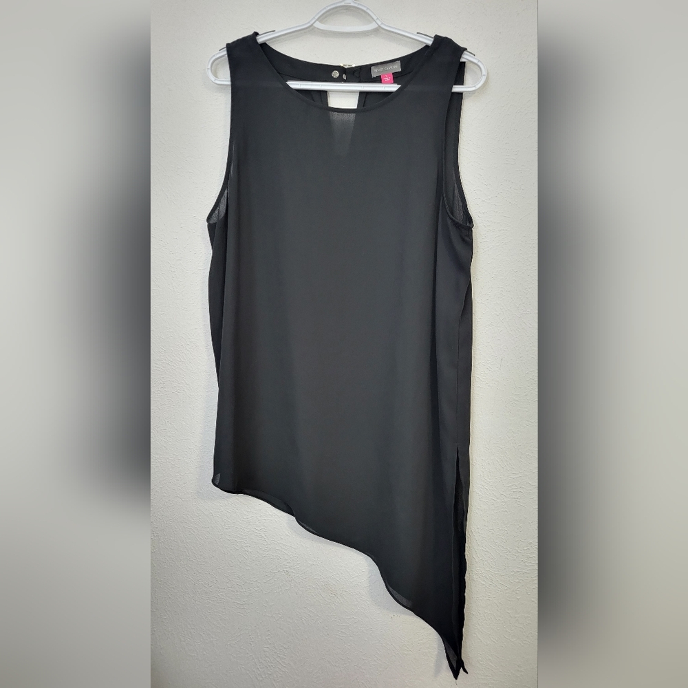 Vince Camuto Black Asymmetrical Sleeveless‎ Top. W 004